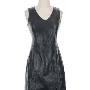 Hugo Buscati Black Leather Mini Dress